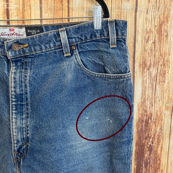 Levi’s Signature 530 Men’s Regular Fit Distressed Denim Blue Jeans Size 42x32 - Picture 5 of 7